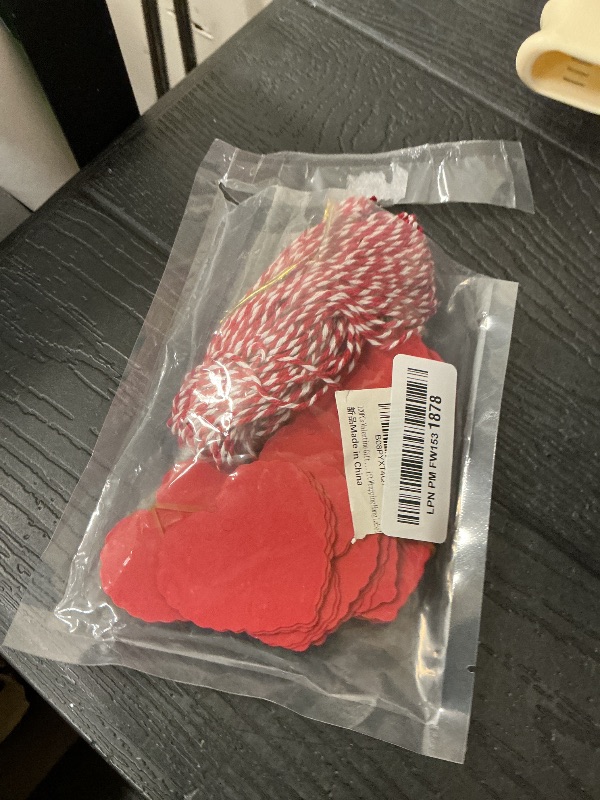 Photo 1 of 100PCs Valentine Gift Tags Heart Kraft Paper Gift Tags with String for Wedding Party Gift Wrapping Hang Label