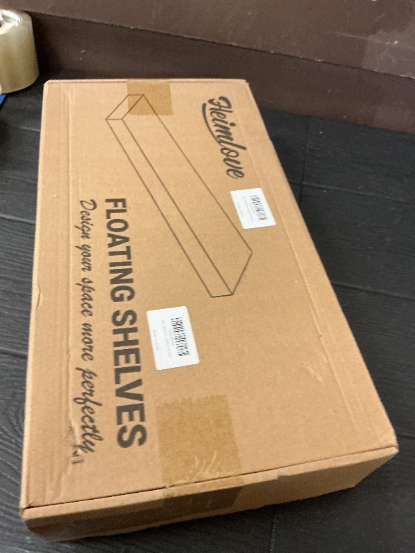 Photo 1 of Heimlove 16 Inch Floating Shelves for Wall Walnut Shelves Set of 2,Wall Mounted Rustic Wood 8 Inch Deep Floating Shelf with Invisible Brackets for Bedroom Kitchen Living Room