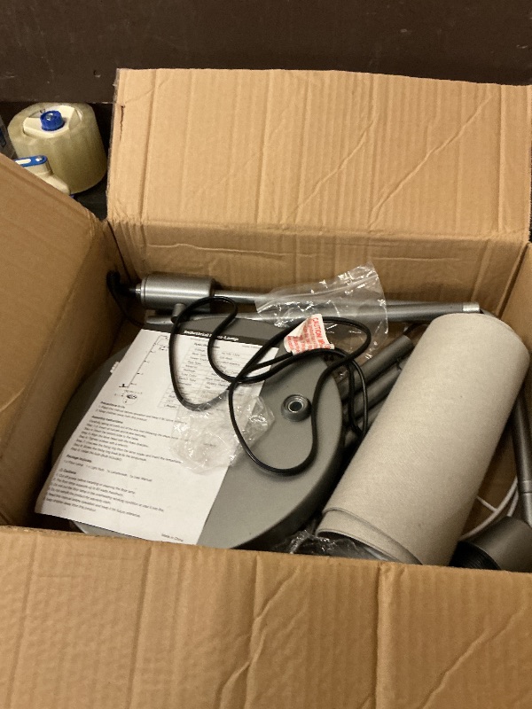 Photo 1 of ?Upgraded? Dimmable Floor Lamp, 1000 Lumens LED Edison Bulb Included, Arc Floor Lamps for Living Room Modern Standing Lamp with Linen Shade, Tall Lamps for Living Room Bedroom Office Dining Room-Grey