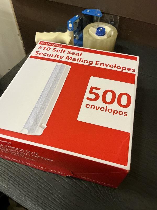 Photo 1 of #10 Envelopes Letter Size Self Seal | 500 Business Mailing Security Peel and Sealing Envelope | 100% Tinted | no 10 White Windowless Legal Regular Plain Envelops Pack | 4-1/8 x 9-1/2 Inches | 24 LB