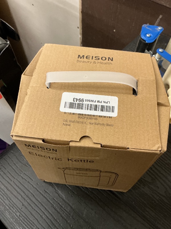 Photo 1 of 0.6L Small Electric Kettles Stainless Steel, Travel Mini Hot Water Boiler Heater, Double Wall Cool Touch Portable Teapot, Auto Shut-Off & Boil-Dry Protection, 120V/800W, 2 Year Warranty (Black)