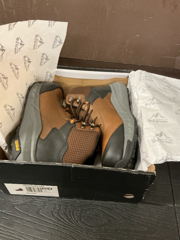 Photo 1 of NORTIV 8 Composite Toe Boots for Men – Waterproof Lightweight Non-Slip ASTM F2412-24 & ASTM F2913-24 Safety Work Boots for Warehouse & Construction, VaporGuard-Nano,Size 9,Brown,NMUMIB2507