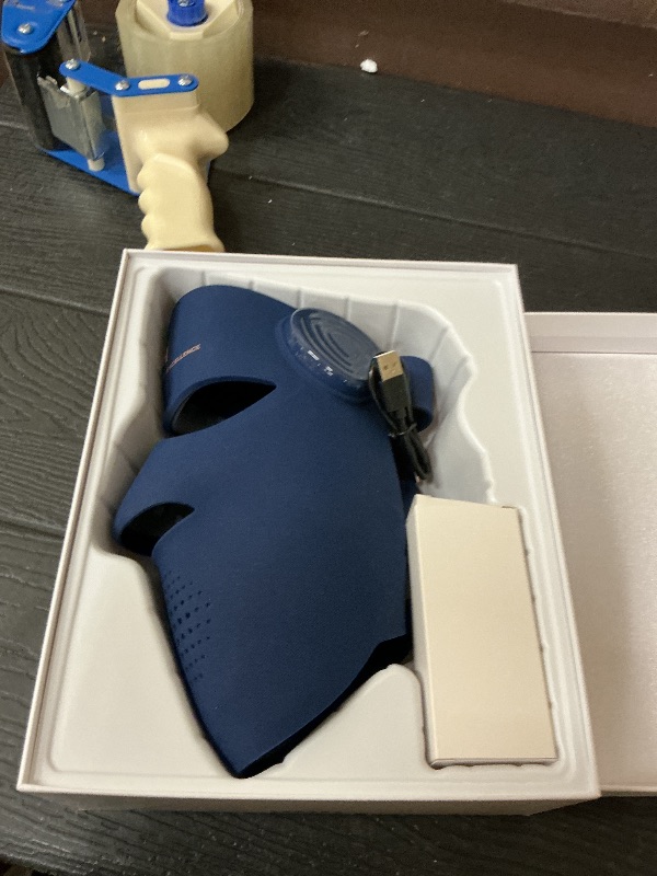 Photo 1 of INIA Glow 4D Wireless Red Light Therapy Mask for face – Dual NIR, 320 LEDs, 4 Modes, Under-Eye Cooling, Cordless & Rechargeable LED Face Mask for Home & Travel, Skincare Gifts for Women Mom Wife, Blue