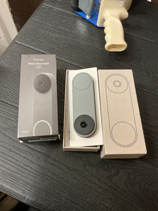 Photo 1 of Google Nest Doorbell (Wired, 3rd Gen) - 2K Video and Gemini, Live View, Night Vision, 2-Way Audio - Works with Google Home - 2025 Model - Hazel