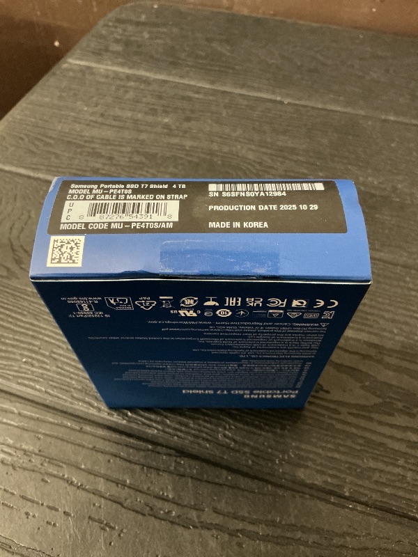 Photo 1 of Samsung T7 Shield 4TB Portable SSD - 1050MB/s, Rugged, Water & Dust Resistant, for Content Creators - Black