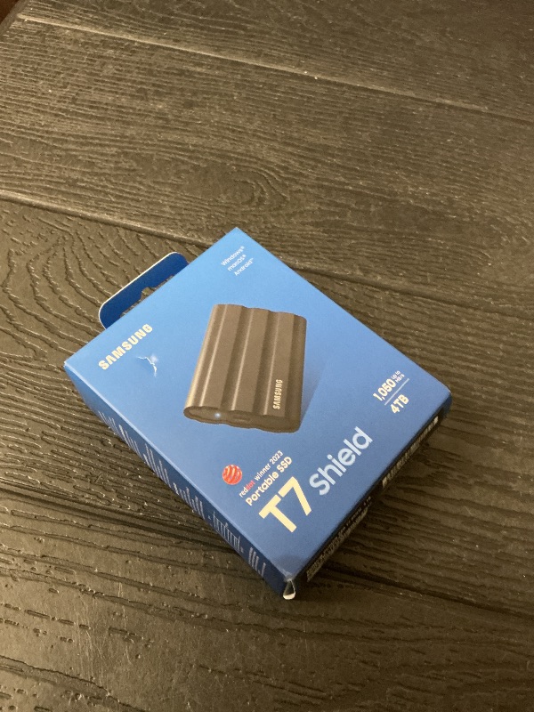 Photo 1 of Samsung T7 Shield 4TB Portable SSD - 1050MB/s, Rugged, Water & Dust Resistant, for Content Creators - Black