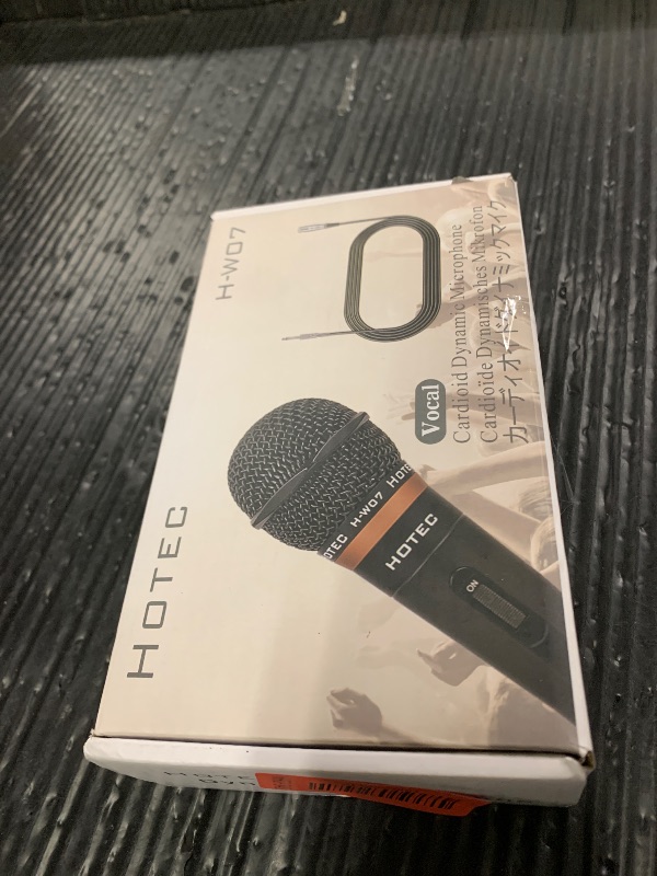 Photo 1 of HOTEC Premium Vocal Dynamic Handheld Microphone with 19ft Detachable XLR Cable and ON/Off Switch (Metal Black) (H-W07)