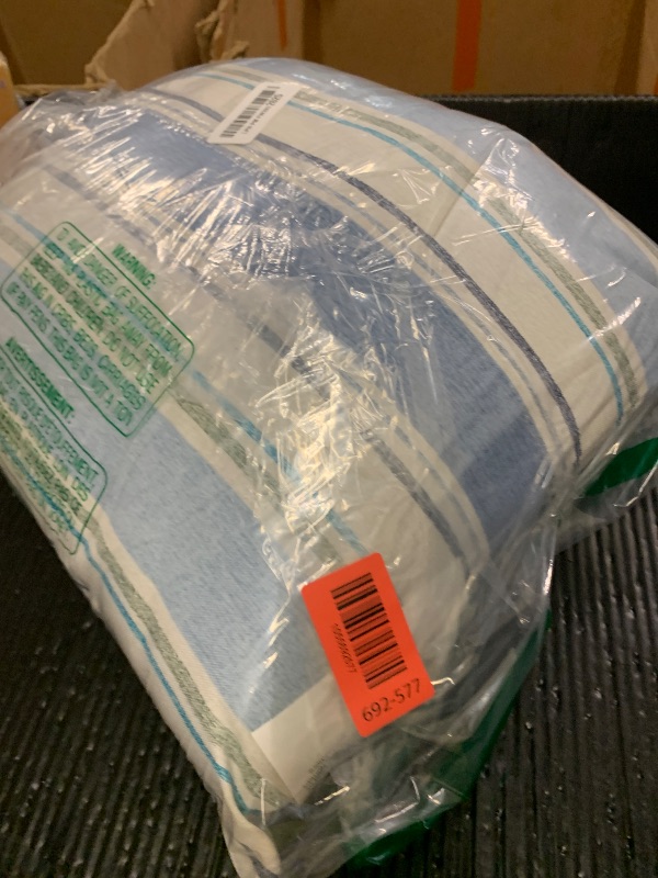 Photo 1 of Arden Outdoor Toss Pillow, 2 Pack, 16 x 16, Rain-Proof, Fade Resistant French Blue Linen Stripe