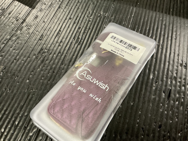 Photo 1 of Phone Case for Samsung Galaxy S21 5G 6.2 inch Wallet Cell Cover with Tempered Glass Screen Protector Wrist Crossbody Strap Lanyard RFID Blocking Credit Card Holder S 21 21S G5 Women Girls Dark Purple