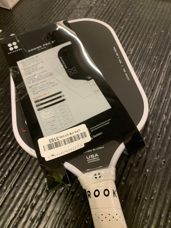Photo 1 of **USED, DAMAGED** Holbrook Power Pro E Elongated Pickleball Paddle: USAPA Approved, Carbon Fiber Surface, Power, Control, Spin, Edgecraft Foam Polypropylene Honeycomb Core - 14 mm