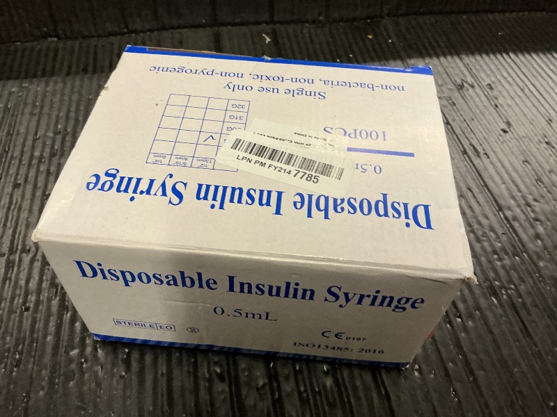 Photo 1 of 0.5ml Syringe with Cap, 29G 1/2-inch(12.7mm), Individually Packaged, 100-Pack Lab Syrings