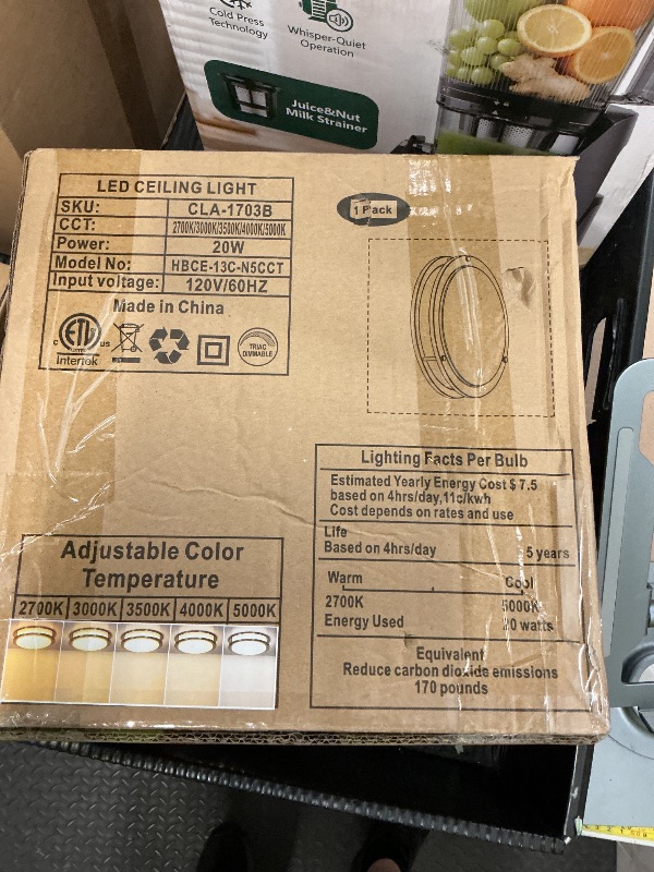 Photo 1 of 13 inch Flush Mount LED Ceiling Light Fixture, 2700K/3000K/3500K/4000K/5000K Adjustable Ceiling Lights, Brushed Nickel Saturn Dimmable Lighting for Hallway Bathroom Kitchen or Stairwell, ETL Listed