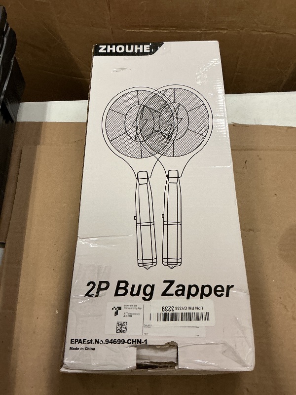 Photo 1 of 2 Pack Electric Fly Swatter, Handheld Bug Zapper Racket for Outdoor & Indoor, Mosquito Zapper Racket Battery Powered Tennis Mosquito Rackets for Insect