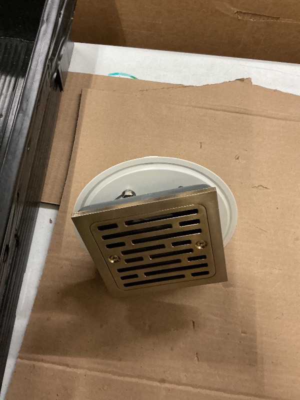 Photo 1 of Delta Faucet 4 Inch Tile-In Square Shower Floor Drain Gold, Shower Drain Kit, Square Shower Drain, Chrome Shower Drain, Shower Floor Drain, Champagne Gold DT062412-CZ