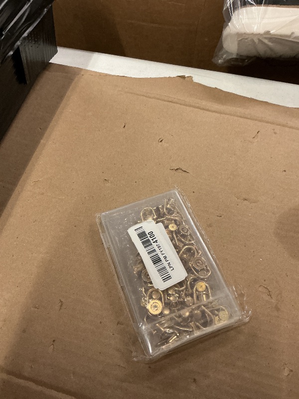 Photo 1 of 40 Pieces D Rings Rivets for Leather Purse, Gold Ball Studs Rivets with D Ring for Leather Crossbody Purse Craft, Bag Hardware