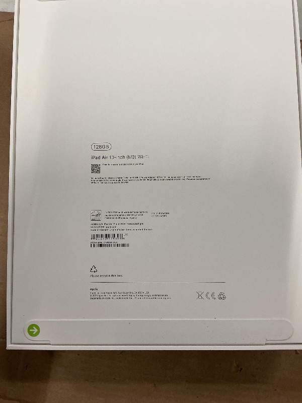 Photo 1 of FACTORY SEALED—  Apple iPad Air 13-inch with M3 chip Built for Apple Intelligence, Liquid Retina Display, 128GB, 12MP Front/Back Camera, Wi-Fi 6E, Touch ID, All-Day Battery Life — Starlight