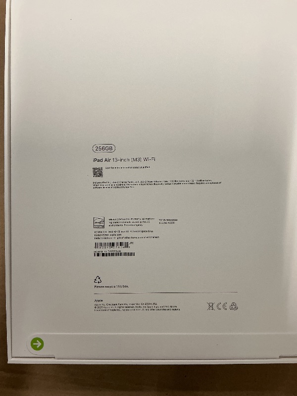 Photo 1 of FACTORY SEALED—  Apple iPad Air 13-inch with M3 chip Built for Apple Intelligence, Liquid Retina Display, 256GB, 12MP Front/Back Camera, Wi-Fi 6E, Touch ID, All-Day Battery Life — Space Gray