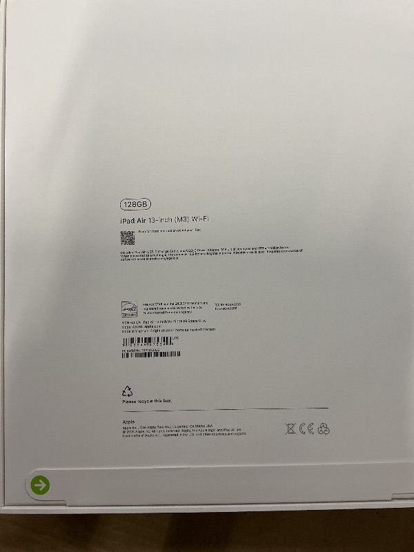 Photo 1 of FACTORY SEALED—  Apple iPad Air 13-inch with M3 chip Built for Apple Intelligence, Liquid Retina Display, 128GB, 12MP Front/Back Camera, Wi-Fi 6E, Touch ID, All-Day Battery Life — Space Gray