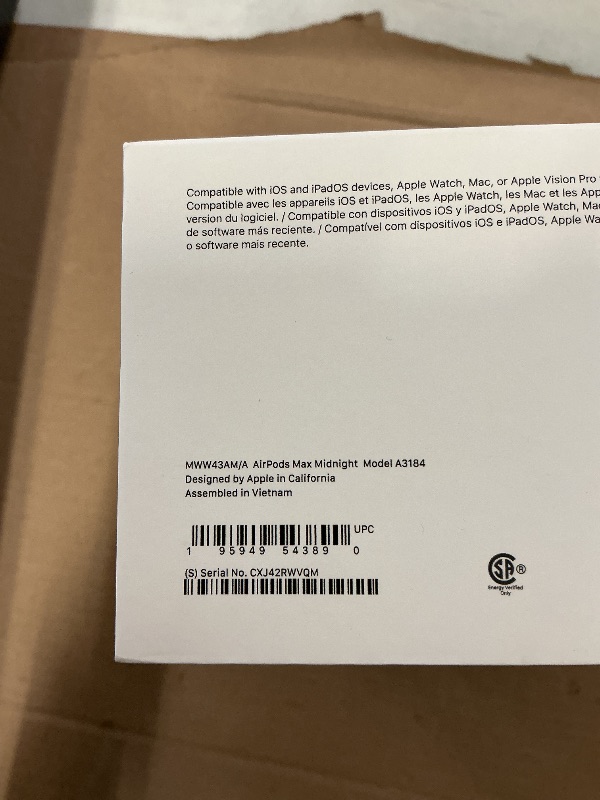 Photo 1 of FACTORY SEALED— Apple AirPods Max Wireless Over-Ear Headphones, Pro-Level Active Noise Cancellation, Transparency Mode, Personalized Spatial Audio, USB-C Charging, Bluetooth Headphones for iPhone - Midnight
