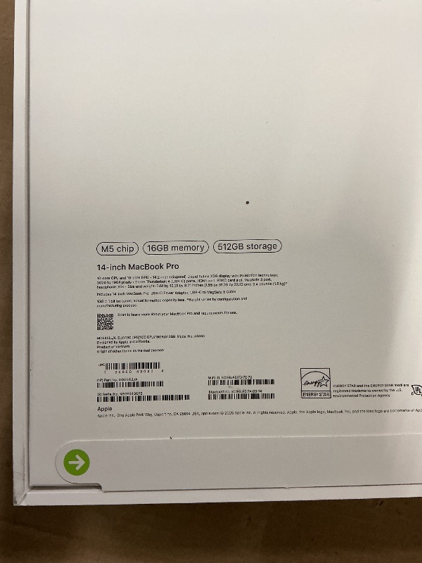 Photo 1 of FACTORY SEALED—  Apple 2025 MacBook Pro Laptop with M5 chip with 10?core CPU and 10?core GPU: Built for Apple Intelligence, 14.2-inch Liquid Retina XDR Display, 16GB Unified Memory, 512GB SSD Storage; Silver
