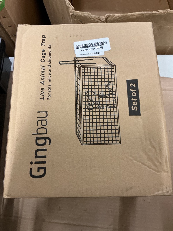 Photo 1 of Gingbau 2-Pack Rat Traps Humane Live Chipmunk Mouse Trap Cages for Indoor and Outdoor Use