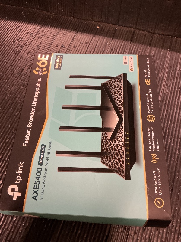Photo 1 of TP-Link AXE5400 Tri-Band WiFi 6E Router (Archer AXE75), 2025 PCMag Editors' Choice, Gigabit Internet for Gaming & Streaming, New 6GHz Band, 160MHz, OneMesh, Quad-Core CPU, VPN & WPA3 Security