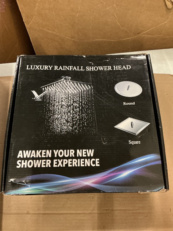 Photo 1 of 12'' Rain Shower Head Combo, High Pressure Rainfall Shower Head with 16'' Flexible Adjustment of Height/Angle Upgraded Extension Arm and 5 Setting Spray Handheld Shower Head, Anti-leak (Chrome)