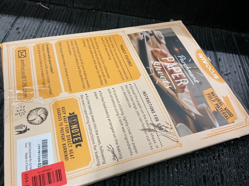 Photo 1 of 200 PCS Unbleached Parchment Paper Sheets for Baking 12x16 Inches, Non-Stick and Non-Toxic Pre-cut Parchment Sheets for Oven, Cooking, Grilling, Air Fryer and Steaming - Fit for Half Sheet Pans