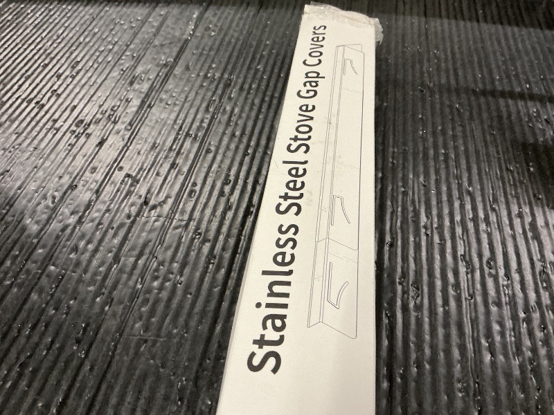 Photo 1 of 2PCS Kitchen Stove Counter Gap Covers, Stainless Steel Stove Gap Guard, Cooktop Trim Kit, Stove Gap Guards, Oven Gap Filler, Heat Resistant & Effectively Protect Stove Gap Filler(13.8"-27.5" Black)