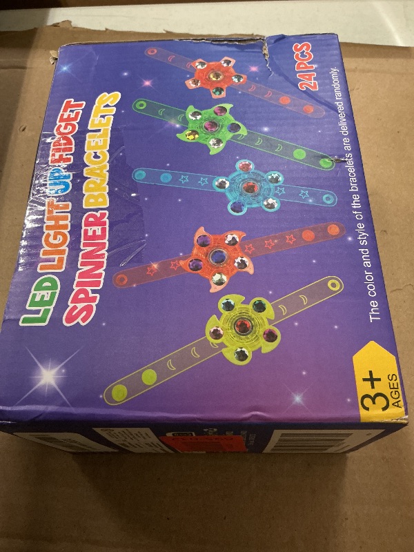 Photo 1 of 24pcs  Fidget Spinner Bracelets Glow Party Favors Bulk for Kids 4-8 8-12 Easter Egg Fillers Goodie Treat Bag Stuffers Classroom Treasure Box Toys Carnival Prizes Pinata Birthday Return Gifts