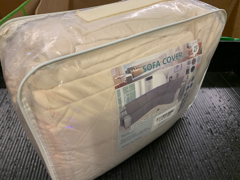 Photo 1 of Arfntevss Waterproof Recliner Sectional Couch Covers for Reclining L Shape Sofa Cover Non Slip Washable L Shaped Slipcover Sets for Dog Furniture Protector (5 Seat with 1 Console Cover, Beige)