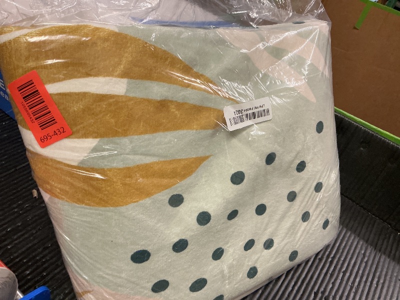 Photo 1 of Lahome Green Botanical Print Small Throw Rugs Modern Abstract Non-Slip 3x5 Minimalist Art Area Rug Accent Distressed WashableFloor Carpet for Living Room Bedroom Entryway