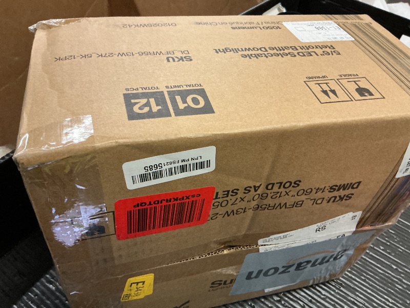 Photo 1 of Sunco 12 Pack 6 Inch LED Recessed Light, Retrofit Downlight Can Lights for Ceiling, Baffle Trim, 1050 LM, 13W (75W Equivalent), Selectable CCT 2700K/3000K/3500K/4000K/5000K, Dimmable, Damp Rated UL