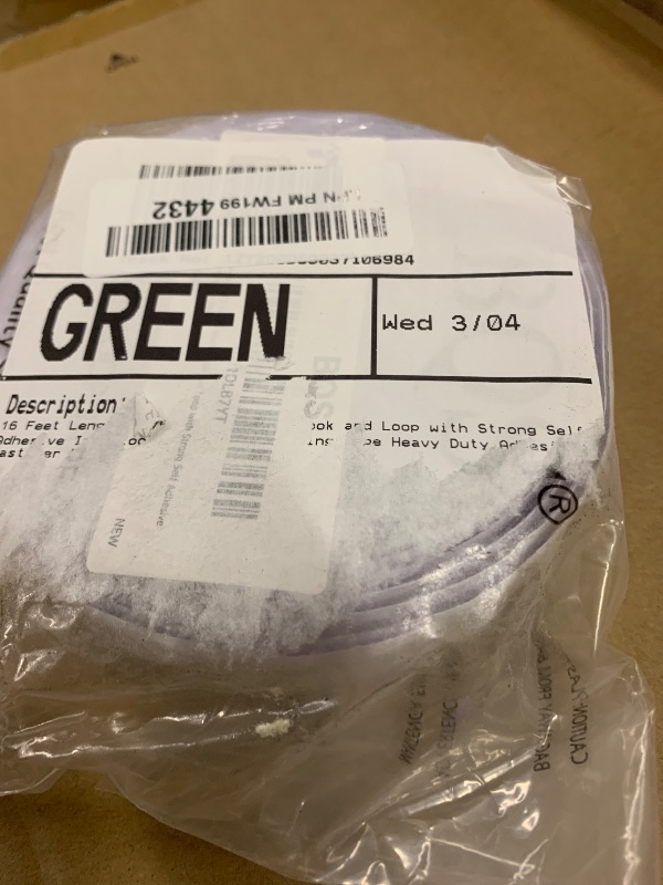 Photo 1 of 16 Feet Length 0.75 Inches Width Hook and Loop with Strong Self Adhesive Interlocking Strip, Mounting Tape Heavy Duty Adhesion Fastener (White)