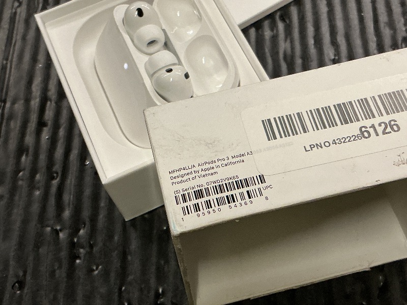 Photo 1 of Apple AirPods Pro 3 Wireless Earbuds, Active Noise Cancellation, Live Translation, Heart Rate Sensing, Hearing Aid Feature, Bluetooth Headphones, Spatial Audio, High-Fidelity Sound, USB-C Charging