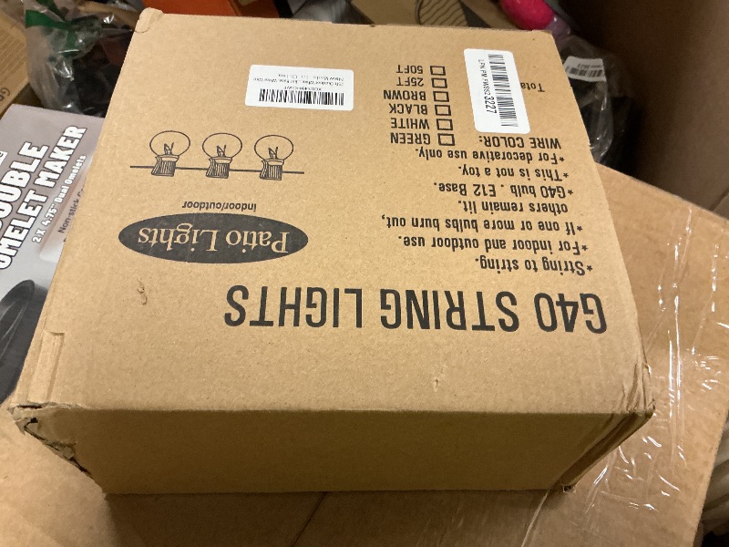 Photo 1 of 25Ft Outdoor White Frosted String Lights with 27 G40 Frosted Bulbs,E12 Socket base,Waterproof Connectable Hanging Lights for Backyard Wedding Porch Bistro Party Valentine's Day Decor,White Wire