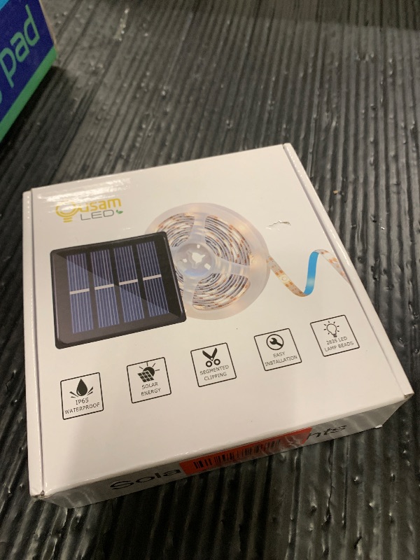 Photo 1 of 19.8 FT Solar LED Strip Lights, Outdoor Waterproof Rope Light 3000K Cuttable & 8 Modes Solar Powered Tape Lighting for Step, Sign, Driveway (1 Pack)