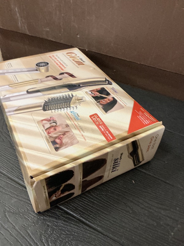 Photo 1 of Shark Glam Ceramic & Powerful Air Styling & Drying System, with Silki Straightener & Shark Glossi Air Glosser, for Drying, Curling, Straightening & Glossing, Gold, HD6051S (Straight & Wavy Hair)