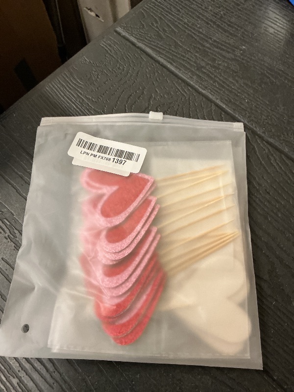 Photo 1 of 24Pcs Love Heart Cupcake Toppers for Valentine's Day Decorations, Love Heart Valentine's Day Cupcake Toppers for Wedding Bridal Shower Party Decorations (Mix Heart)