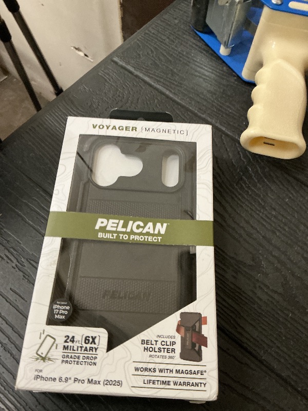 Photo 1 of Pelican Voyager iPhone 17 Pro Max Case [Compatible with MagSafe] Rugged Phone Case w/ 24ft Military-Grade Drop Protection - Heavy Duty Phone Cover w/Belt Clip Holster for iPhone 17 Pro Max - Black