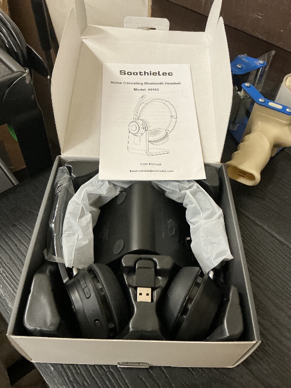 Photo 1 of (Upgraded Version) Wireless Headset, Bluetooth Headset with Noise Cancelling Microphone, Best Headphones with Mic Mute & USB Dongle for PC/Computer/Laptop/Cell Phones/Remote Work/Call Center