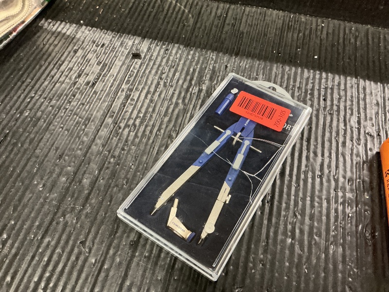 Photo 1 of STAEDTLER Comfort Metal Quick Setting 6" Compass 2 Piece Set: Universal Adapter, Push-Button Mechanism & Extra Leads - Draws Circles up to 350mm