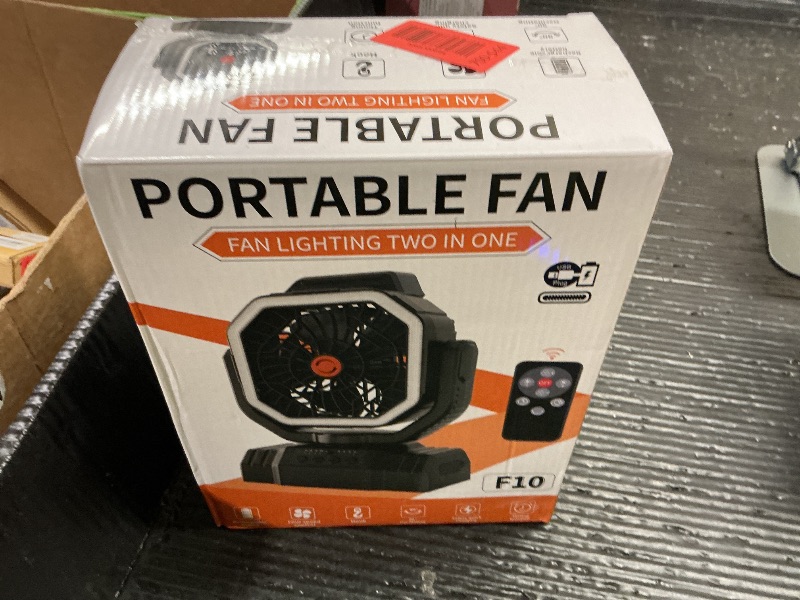 Photo 1 of AVV 20000mAh High Speed Portable Camping Rechargeable Fan with Remote Control, Battery Powered with Auto Oscillating with Camping Essentials Accessories for Outdoor, Beach, Patio, Tent, Black