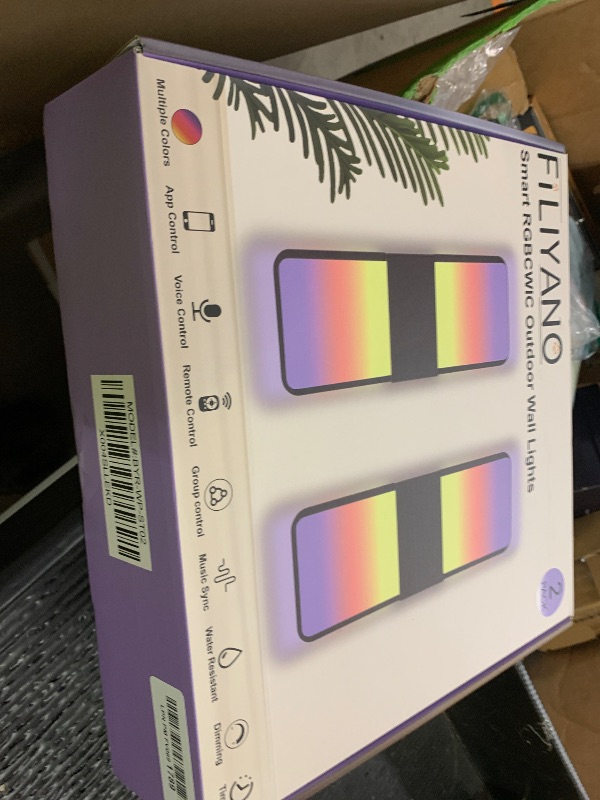 Photo 1 of FILIYANO Outdoor Wall Lights, RGBCW Smart LED Lamp, Color Changing Front Door Sconce, Porch Lights Outdoor Light Fixture,12in Exterior Wall Sconces, Remote & Wi-Fi Control, IP65 Waterproof, 2 Pack