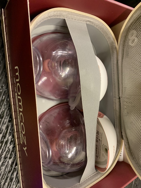 Photo 1 of Momcozy Breast Pump Hands Free Mobile Style | M6, Wearable Breastfeeding Pump Ideal Rhythm for More Milk, DoubleFit Flange More Fit & Discreet with 3 Modes & 9 Levels, 24mm - 2 Pack Cozy Red