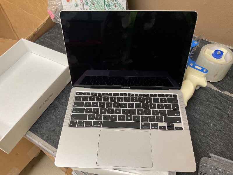 Photo 1 of 2020 Apple MacBook Air Laptop: Apple M1 Chip, 13” Retina Display, 8GB RAM, 256GB SSD Storage, Backlit Keyboard, FaceTime HD Camera, Touch ID. Works with iPhone/iPad; Silver