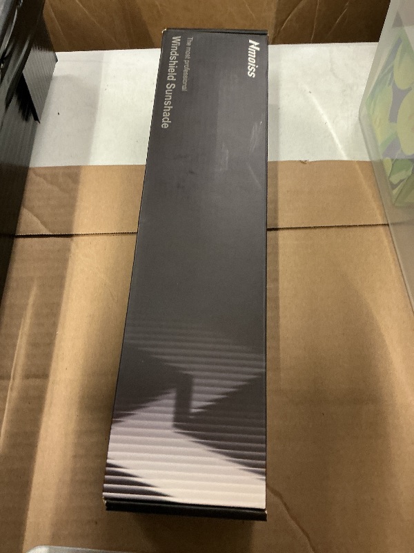 Photo 1 of [Upgraded] Nmoiss Windshield Sun Shade Umbrella - [Vinyl Coating Heat Shield] Protect Car from Sun Rays & Heat Damage Keep Cool and Protect Interior, Spring Structure Edge Medium 56" L x 31" W