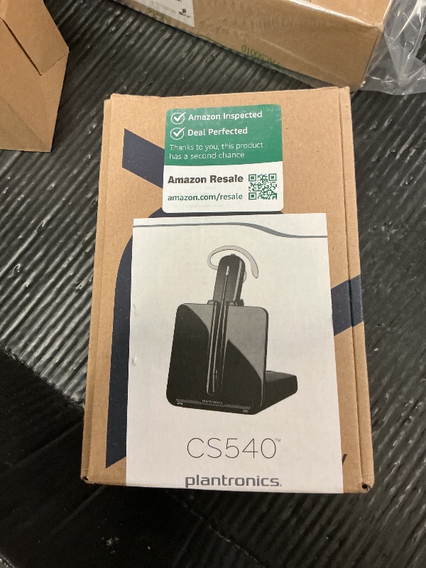 Photo 1 of Poly CS540 Wireless DECT Headset (Plantronics) – Single Ear (Mono) Convertible (3 wearing styles) – Connects to Desk Phone – Noise Canceling Microphone – Amazon Exclusive