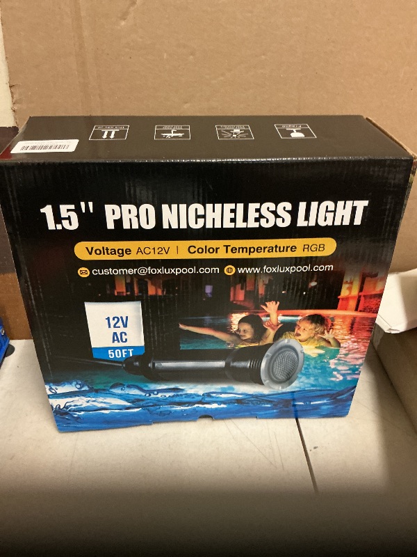 Photo 1 of Jeavle Pool Lights for Inground Pool, Direct Replacement for Pentair GloBrite, 1.5 Inch LED Color Inground Pool & Spa Light, IP68 Waterproof, AC12V, 50 ft Cord