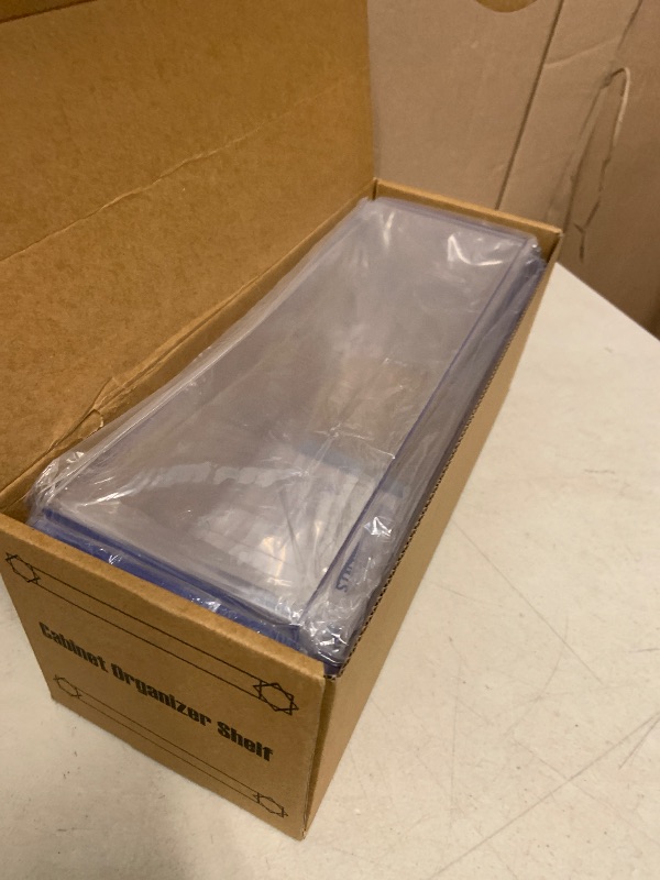 Photo 1 of Aminigram 4 Pack Large Acrylic Risers Display Stands, Perfume Organizer Stand, Clear Acrylic Shelf for Show Decor Display, Toys, Cupcake and More(12.4 x 4 x 4.6 inches)